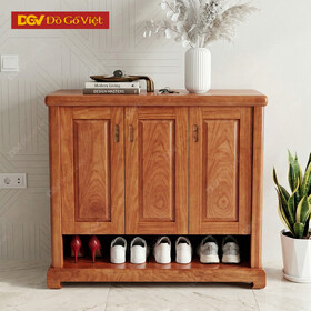 Tủ Để Giày Dép Bằng Gỗ Giá Rẻ 3 Cánh Mở Có Kệ Dép Ngoài