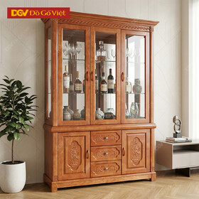Tủ Để Ly và Rượu Gỗ Tự Nhiên Sồi Nga Đẹp Giá Rẻ
