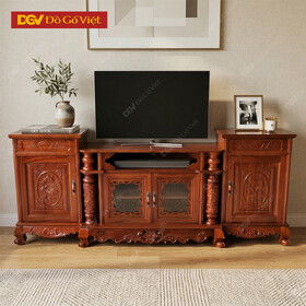 Tủ Để Tivi Gỗ Xoan Chạm Tùng Bách Đẹp Giá Rẻ