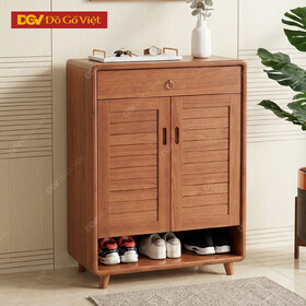 Tủ Dép Gỗ Xoan Đào 2 Cánh Nhỏ Gọn Phù Hợp Mọi Gia Đình