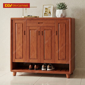 Tủ Dép Gỗ Xoan Đào Chân Cao 4 Cánh Kiểu Dáng Hiện Đại