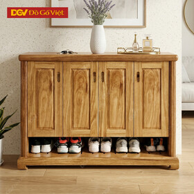 Tủ Đựng Giày Dép Bằng Gỗ 4 Cánh Mở Kiểu Pano Hiện Đại