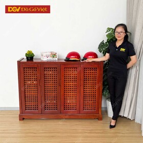 Tủ Đựng Giày Dép Bằng Gỗ Sồi 4 Cánh Kiểu Đơn Giản