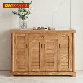 Tủ Đựng Giày Dép Bằng Gỗ Tự Nhiên 4 Cánh Mở Rộng Rãi