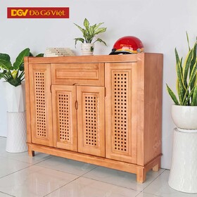 Tủ Đựng Giày Dép Gỗ Veneer Sồi Màu Nâu 4 Cánh Sang Trọng Đẹp...