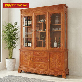 Tủ Đựng Ly Và Rượu Gỗ Hương Đá Nhóm 1 Cao Cấp Đẹp Giá Rẻ