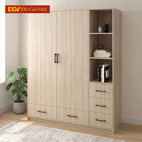 Tủ Đựng Quần Áo 2 Buồng Kệ Trang Trí Ngoài Chân Bệt Đẹp