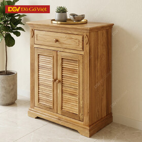 Tủ Giày Đẹp Gỗ Sồi Lá Sách