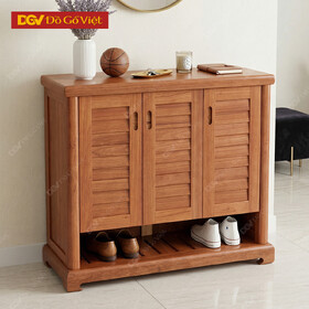 Tủ Giày Dép Gỗ Xoan Đào 3 Cánh Thiết Kế Đơn Giản Tinh Tế