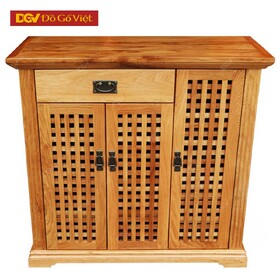 Tủ Giày Giá Rẻ Họa Tiết Caro Gỗ Sồi Mỹ Tự Nhiên