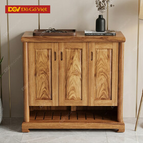Tủ Giày Gỗ Hương Xám 3 Cánh Mở Có Ngăn Để Dép Trong Nhà