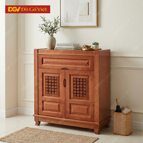 Tủ Giày Gỗ Veneer Sồi Tự Nhiên Nhỏ 2 Cánh Đẹp Giá Rẻ