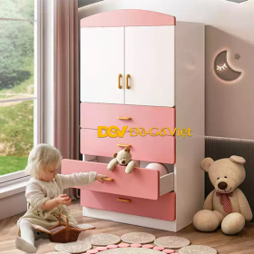 Tủ Gỗ Quần Áo Trẻ Em Có Ngăn Kệ Kéo Để Đồ Tiện Lợi