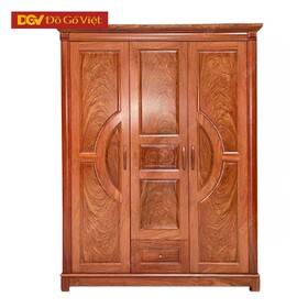 Tủ Quần Áo 3 Cánh Gỗ Veneer Hương Đá Pano Cong Đẹp Bền