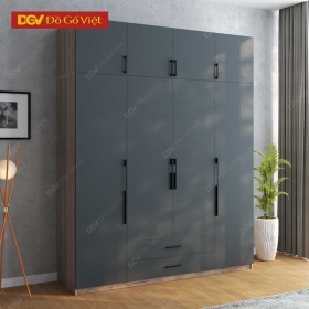Tủ Quần Áo 4 Cánh Mở Có Ngăn Kéo Ngoài Kèm Nóc Tiện Nghi
