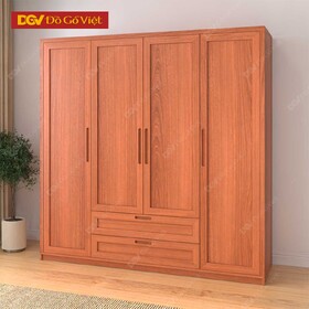 Tủ Quần Áo 4 Cánh Mở Gỗ Xoan Đào Kiểu Dáng Hiện Đại