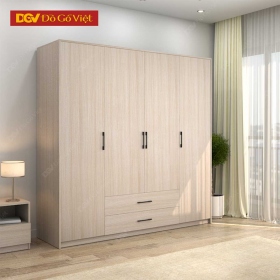 Tủ Quần Áo 4 Cánh Mở Hiện Đại Màu Nâu Đẹp Giá Tốt