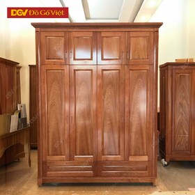 Tủ Quần Áo Cao Kịch Trần 2m6 Gỗ Xoan Đào Pano Vuông Đơn Giản