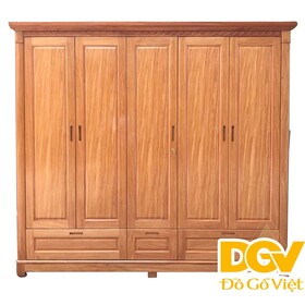 Tủ Quần Áo Gia Đình Cỡ Lớn 5 Cánh Gỗ Đinh Hương Đẹp Giá...