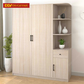 Tủ Quần Áo Gỗ 2 Cánh Kệ Phải Khung Gỗ Dán Cạnh Bền Đẹp