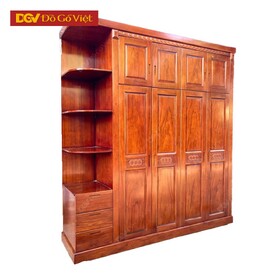 Tủ Quần Áo Gỗ Cao Cấp Màu Gõ Đặc Biệt Vân Gỗ Nổi Trội