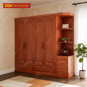 Tủ Quần Áo Gỗ Có Kệ Trang Trí Vân Hương Đá Đẹp Mới 2025