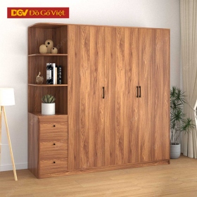 Tủ Quần Áo Gỗ Công Nghiệp Cao Cấp Gắn Kèm Kệ Trái Lớn