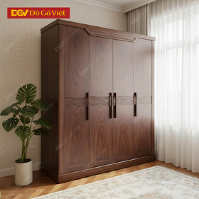 Tủ Quần Áo Gỗ Óc Chó Đẹp Chân Bệt Cánh Thuyền Hiện Đại