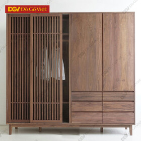 Tủ Quần Áo Gỗ Óc Chó Hiện Đại Bắc Âu