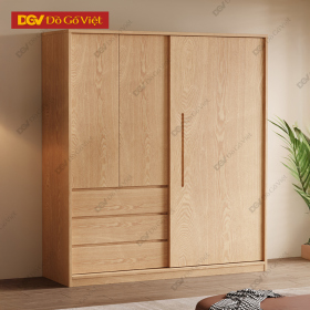 Tủ Quần Áo Veneer Sồi Giá Rẻ Kèm 3 Ngăn Kéo Tiện Dụng