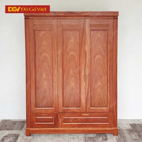 Tủ Quần Áo Gỗ Vân Hương Đá Kiểu Pano Đẹp Giá Rẻ