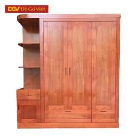 Tủ Quần Áo Gỗ Veneer Xoan Đào 3 Cánh Có Khóa Tủ An Toàn
