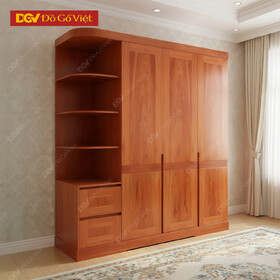 Tủ Quần Áo Hương Đá 3 Cánh Mở Trơn Kệ Trang Trí 2 Ngăn Kéo