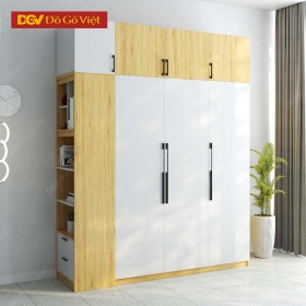 Tủ Quần Áo MDF Cánh Mở Âm Hộc Kệ Phối 2 Màu Đẹp Giá Tốt