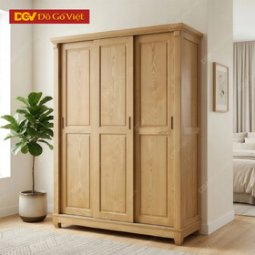 Tủ Quần Áo Phòng Ngủ Gỗ Sồi Nga Cánh Lùa Chân Cong Vững Chãi