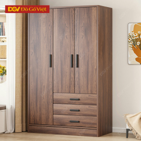 Tủ Quần Áo Phòng Ngủ Veneer Óc Chó 3 Cánh Kèm Ngăn Kéo Ngoài