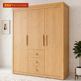 Tủ Quần Áo Tự Nhiên Vân Sồi Đa Cánh Kèm Cụm Ngăn Kéo Giá Rẻ