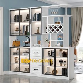 Tủ Rượu Cánh Kính Vách Ngăn Phòng Khách Đa Chức Năng Đẹp