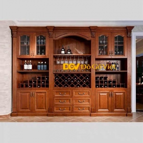 Tủ Rượu Cao Cấp Phong Cách Cổ Điển Sang Trọng Chất Gỗ Sồi Mỹ