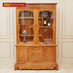 Tủ Rượu Cổ Điển Gỗ Gõ Đỏ Đẹp Giá Rẻ