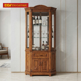 Tủ Rượu Góc 2 Tầng Gỗ Sồi Nga Tự Nhiên 90cm Đẹp Giá Rẻ