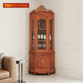Tủ Rượu Góc Gỗ Hương Đá Dành Cho Phòng Khách Nhỏ