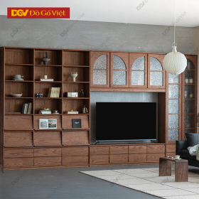 Tủ Rượu Kết Hợp Kệ Tivi Gỗ Sồi Kiểu Pháp Sang Trọng