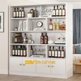 Tủ Rượu Kết Hợp Làm Vách Ngăn Căn Hộ Hiện Đại Đẹp Màu Trắng