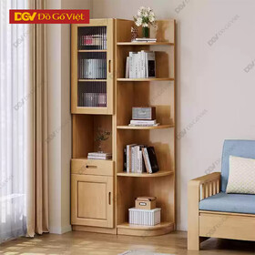 Tủ Sách Hồ Sơ Kèm Kệ Trưng Bày Gỗ Tự Nhiên Màu Vàng Sồi