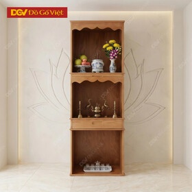 Tủ Thờ 3 Tầng Gỗ Sồi Nâu Hiện Đại Giá Tốt Cho Chung Cư