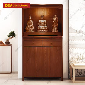 Tủ Thờ Chung Cư Gỗ Tự Nhiên Màu Xoan Đào Hiện Đại