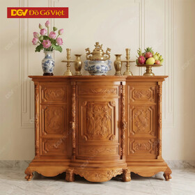 Tủ Thờ Gia Tiên Gỗ Gõ Đỏ Bụng Phệ 6 Chân 1m47 Đẹp Giá Tốt