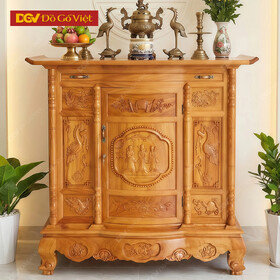 Tủ Thờ Gia Tiên Gỗ Gõ Đỏ Chạm Tam Đa Lùn Đẹp Giá Rẻ