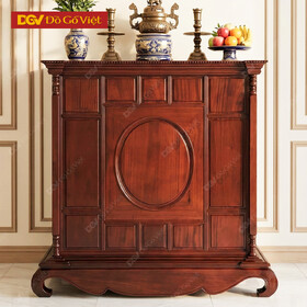Tủ Thờ Gia Tiên Gỗ Gụ Chân Cong Kiểu Trơn Hiện Đại Giá Tốt